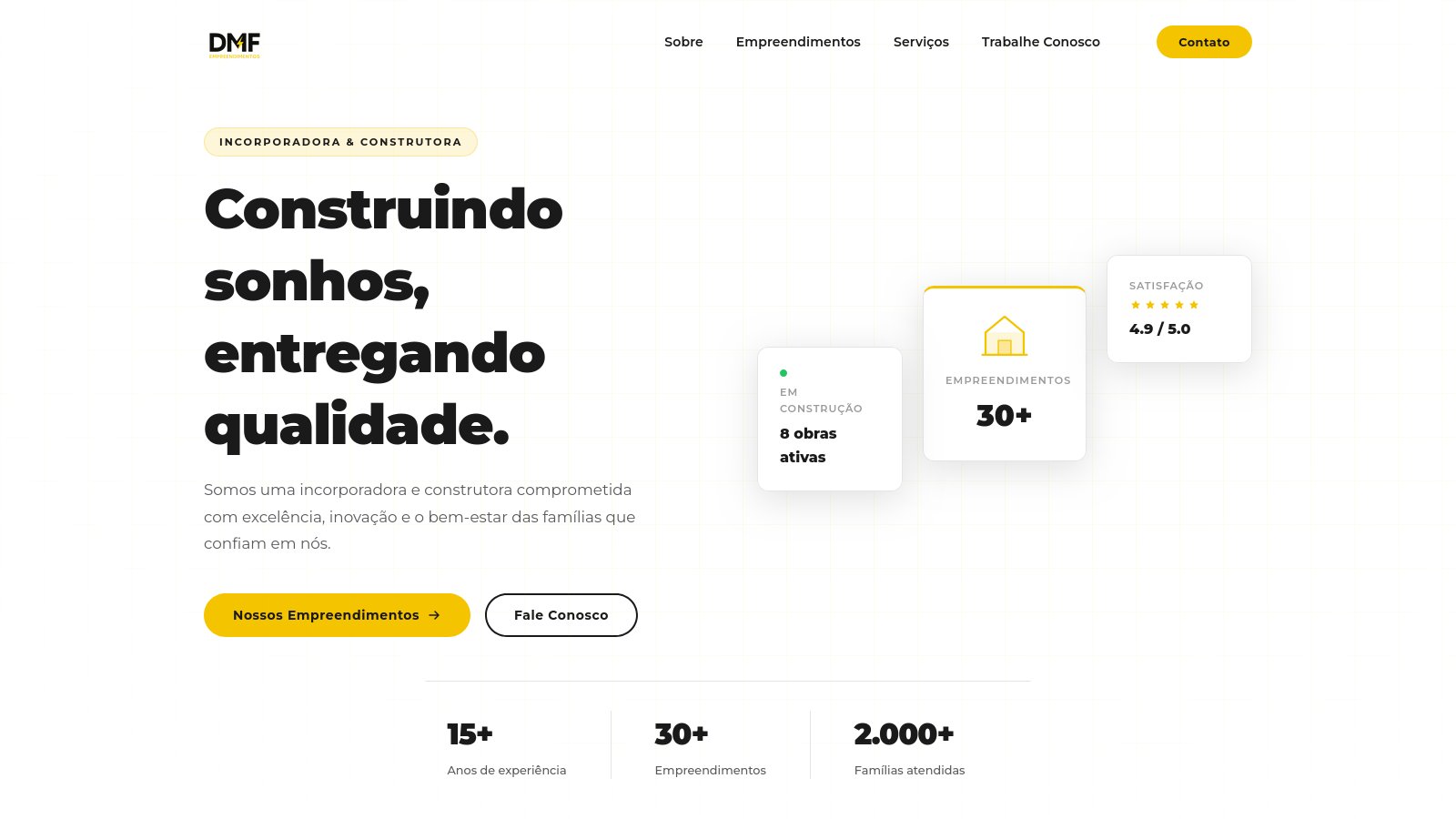 Preview da plataforma DMF Empreendimentos