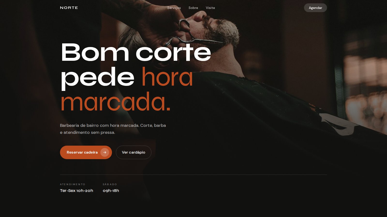 Preview do site Norte Barbearia